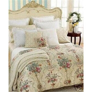 Ralph Lauren Villandry Floral Sateen Cotton European Pillow Shams 1 Pair Vtg New